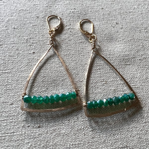 Emerald Chalcedony Earrings