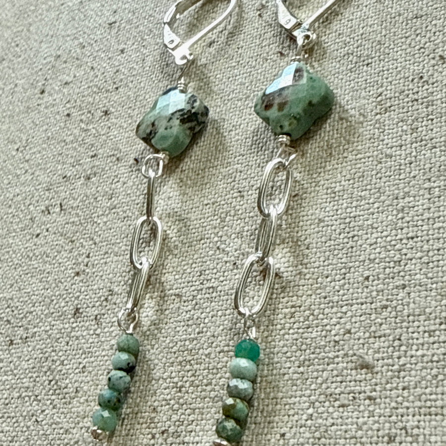African Turquoise Earrings