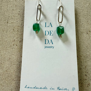 Emerald Chalcedony Earrings