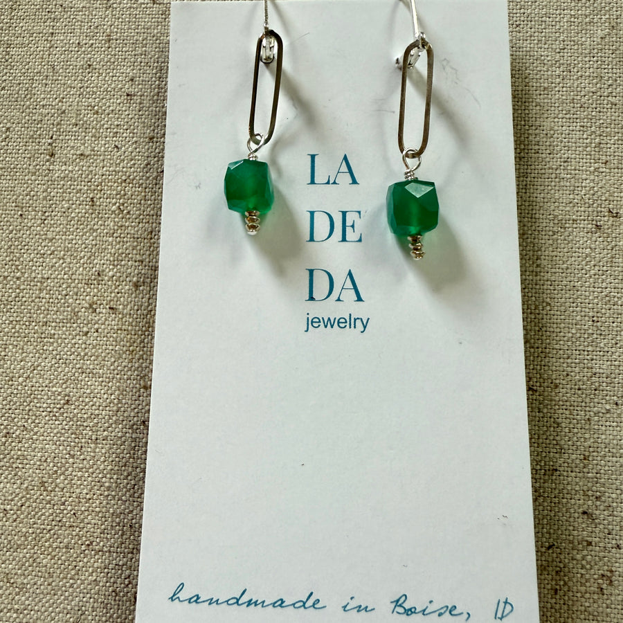Emerald Chalcedony Earrings
