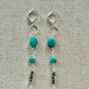 Tri-Turquoise Earrings