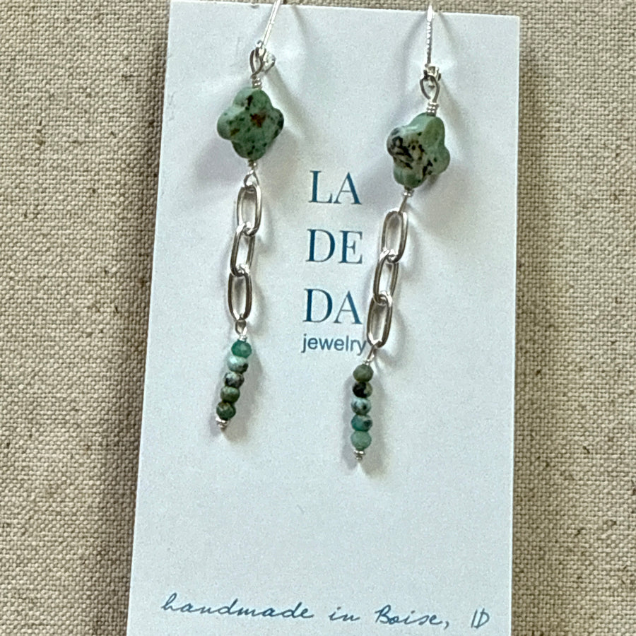 African Turquoise Earrings