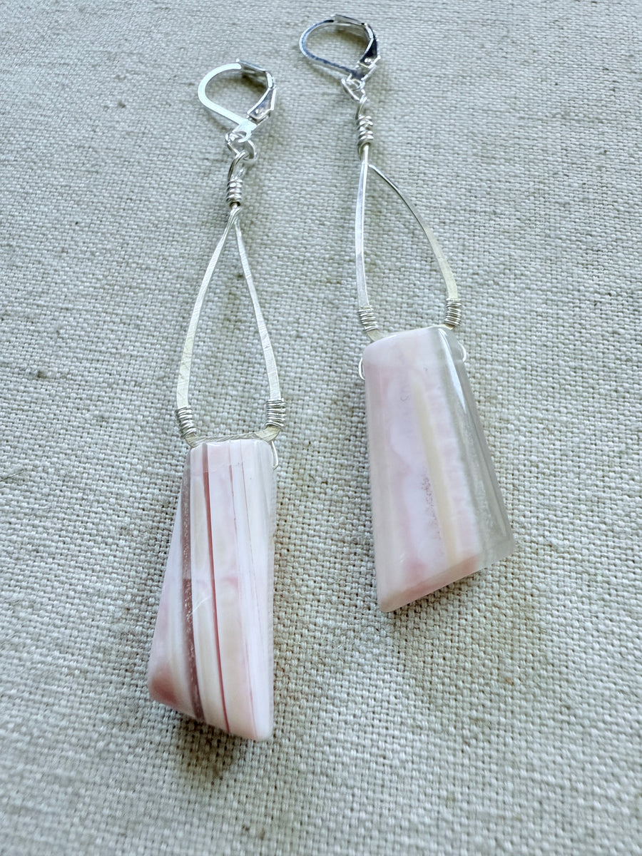 Pink Peruvian Opal Earrings