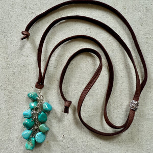Turquoise & Leather Necklace