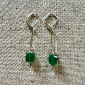 Emerald Chalcedony Earrings