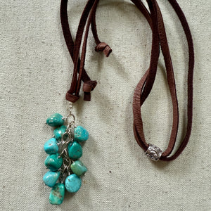 Turquoise & Leather Necklace