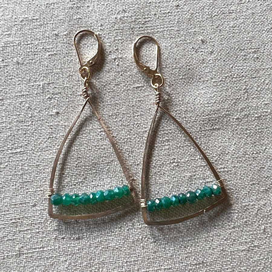 Emerald Chalcedony Earrings