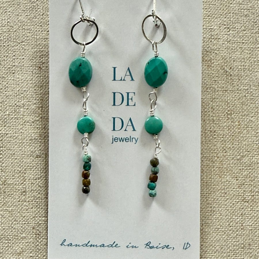 Tri-Turquoise Earrings