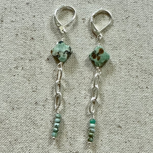 African Turquoise Earrings