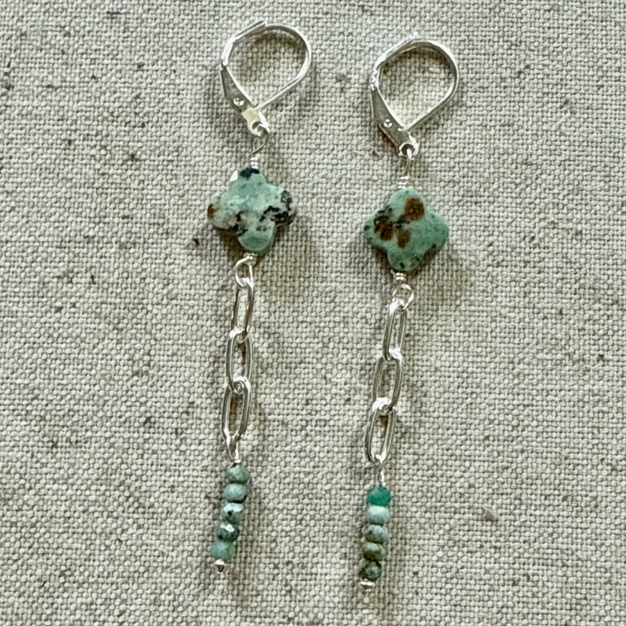 African Turquoise Earrings