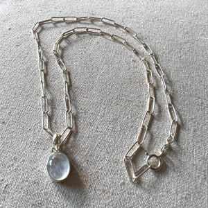 Paperclip Chain with Moonstone