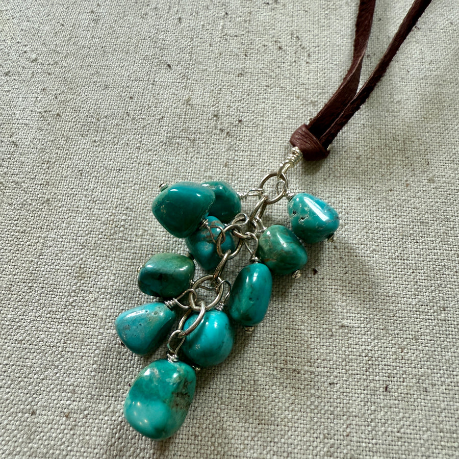 Turquoise & Leather Necklace