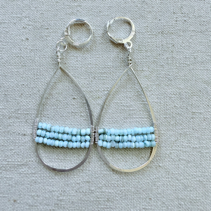 Carribean Blue Opal Earrings