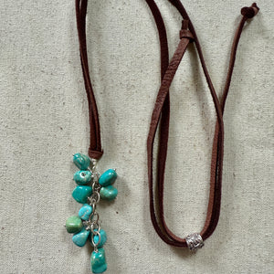 Turquoise & Leather Necklace