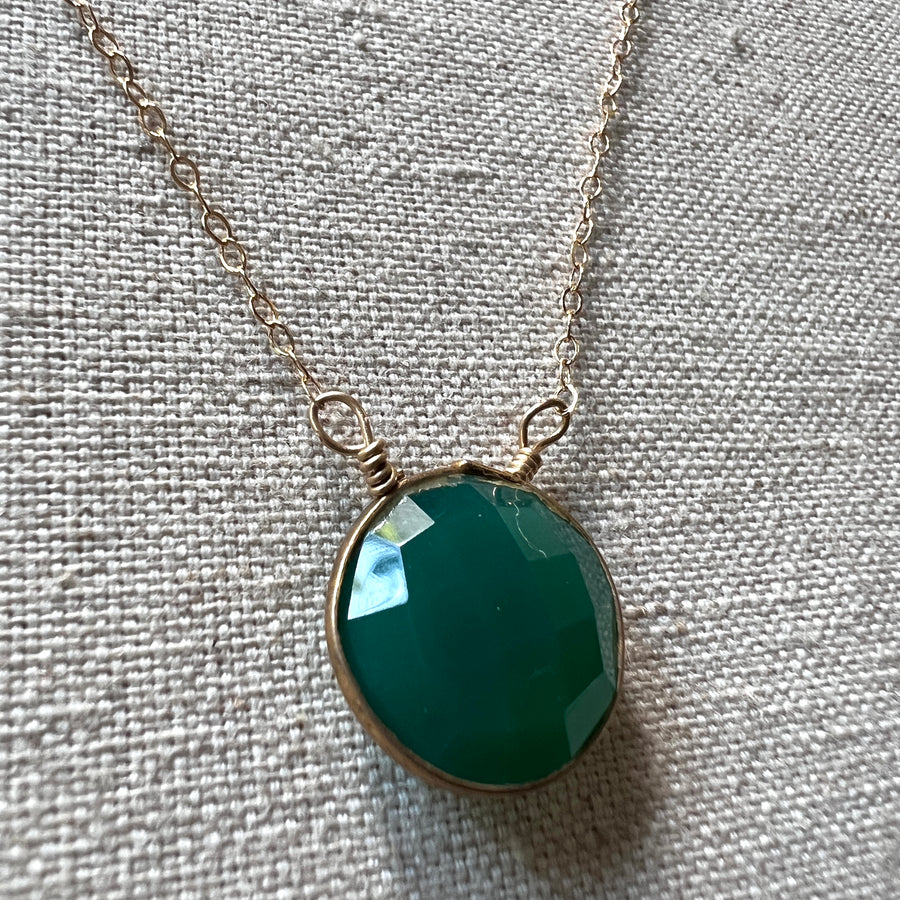 Emerald Chalcedony Necklace