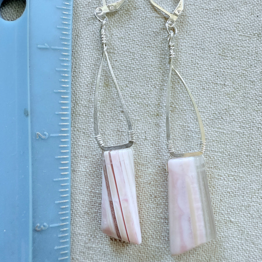 Pink Peruvian Opal Earrings