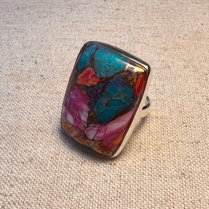 Pink Oyster Turquoise Ring