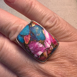 Pink Oyster Turquoise Ring