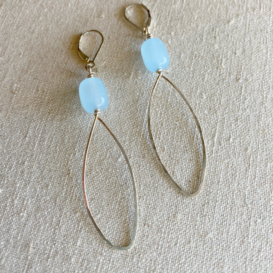 Chalcedony Barrel Earrings