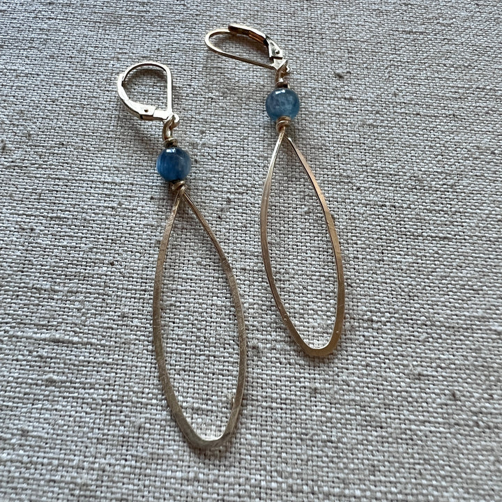 Kyanite Earrings in Gold