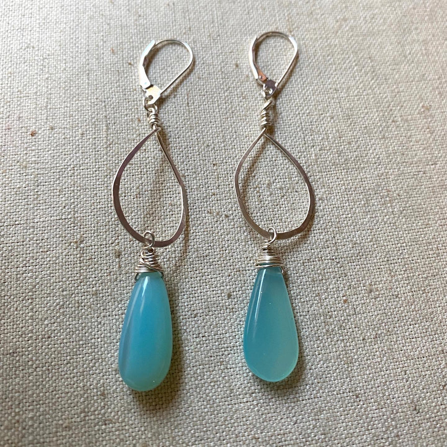 Tropical Blue Chalcedony Earrings