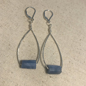 Kyanite Barrel Earrings