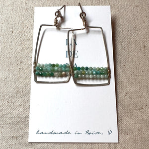 Emerald Green Stripes Earrings