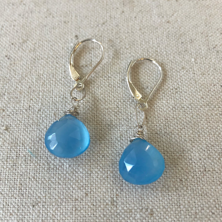 Lake Blue Chalcedony Earrings
