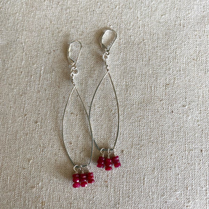 Ruby Cluster Earrings