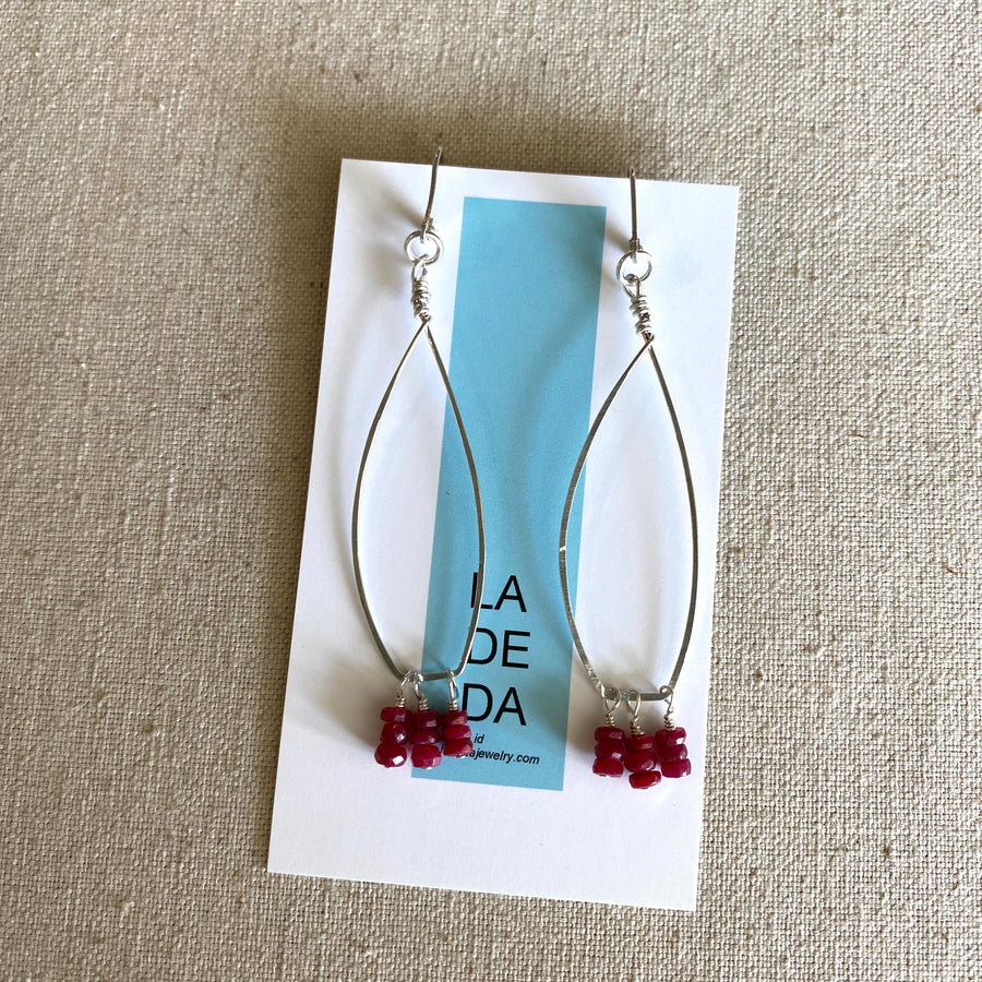 Ruby Cluster Earrings