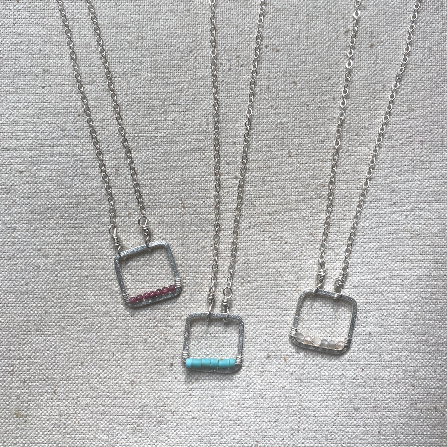 Beaded Square Necklace