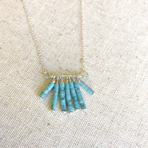 Tiny Turquoise Fray Necklace