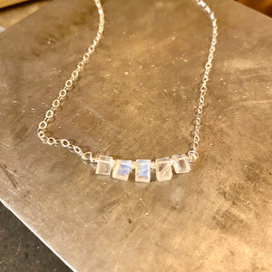 Moonstone Chiclet Necklace
