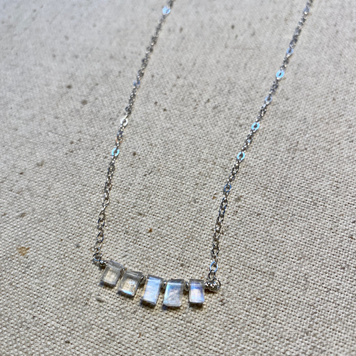 Moonstone Chiclet Necklace