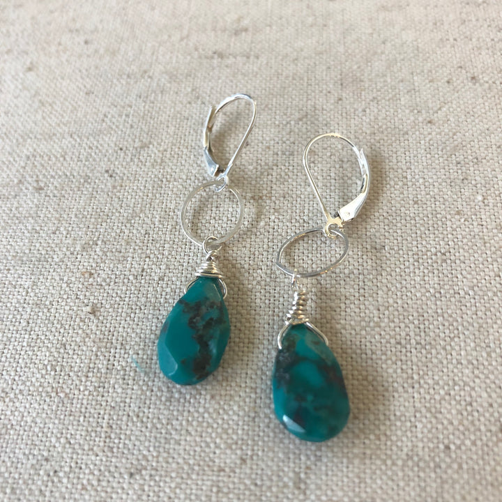Faceted Turquoise Earrings