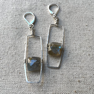 Labradorite Cubed earrings