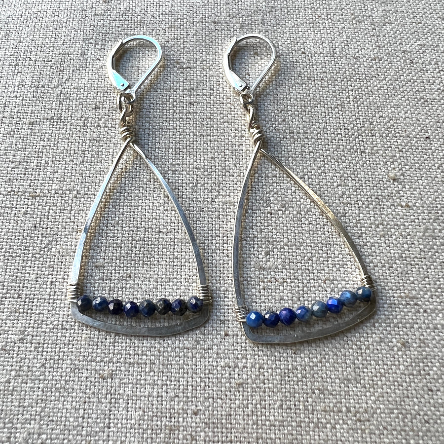 Triangle Lapis Earrings