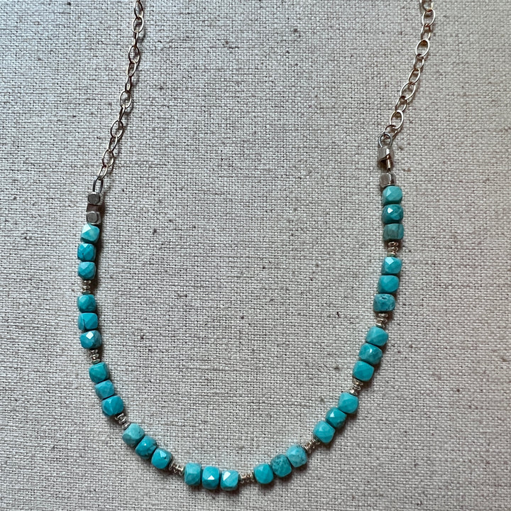 Cubed Turquoise Necklace