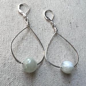 Siberian Moonstone Hoops