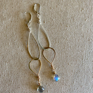 Gold & Silver Labradorite Earrings