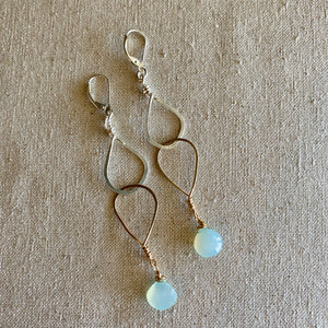 Gold & Silver Chalcedony Earrings