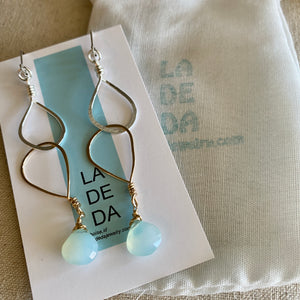 Gold & Silver Chalcedony Earrings