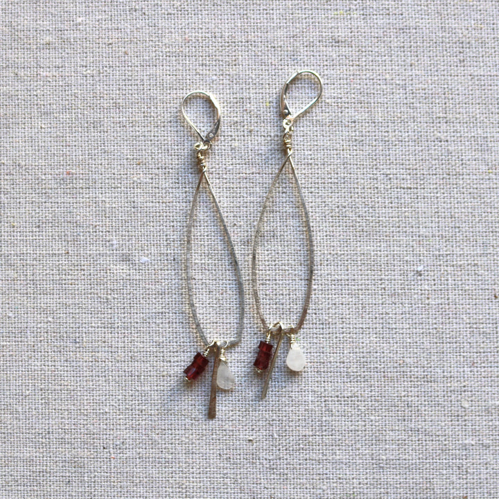 Garnet & Moonstone Earrings